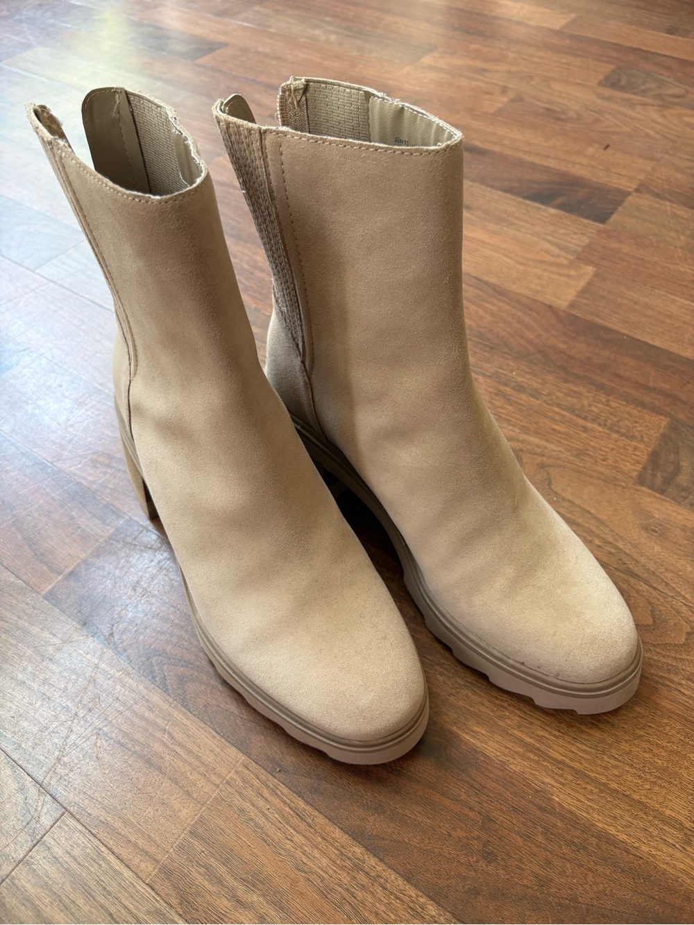 Dolce Vita Sand Beige Platform Ankle Boots